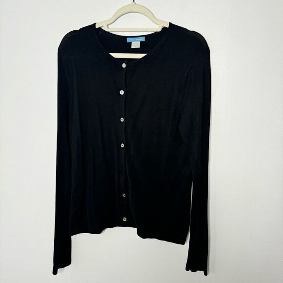 White Warren silk blend cardigan size medium - Picture 1 of 5